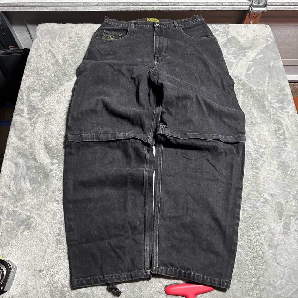 Pangea Wide‎ Leg Mens Size 36 Zip Jeans Shorts Skater Streetwear Rare Baggy Y2K